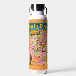 Colourful Arizona Map Water Bottle