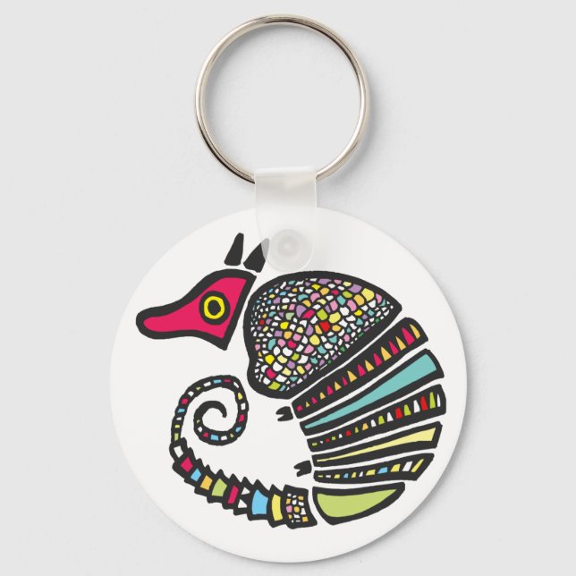 Colourful Armadillo Keychain (Front)