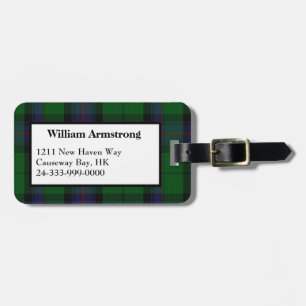 Colourful Armstrong Tartan Plaid Luggage Tag