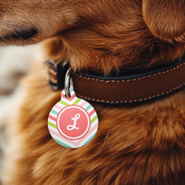 Colourful Arrow Chevron Monogram Pet Tag (Creator Uploaded)