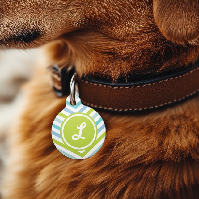 Colourful Arrow Chevron Monogram Pet Tag (Creator Uploaded)