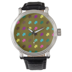 Colourful Arrows Modern Geometric Pattern Watch
