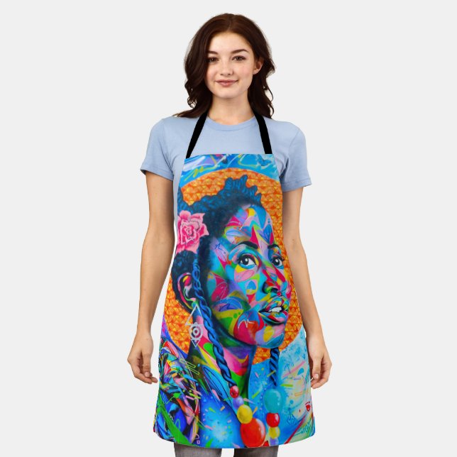 Colourful art apron (Worn)