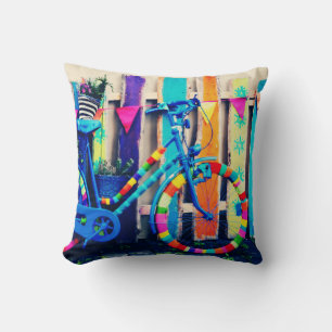 Colourful Art Bicycle Cushion