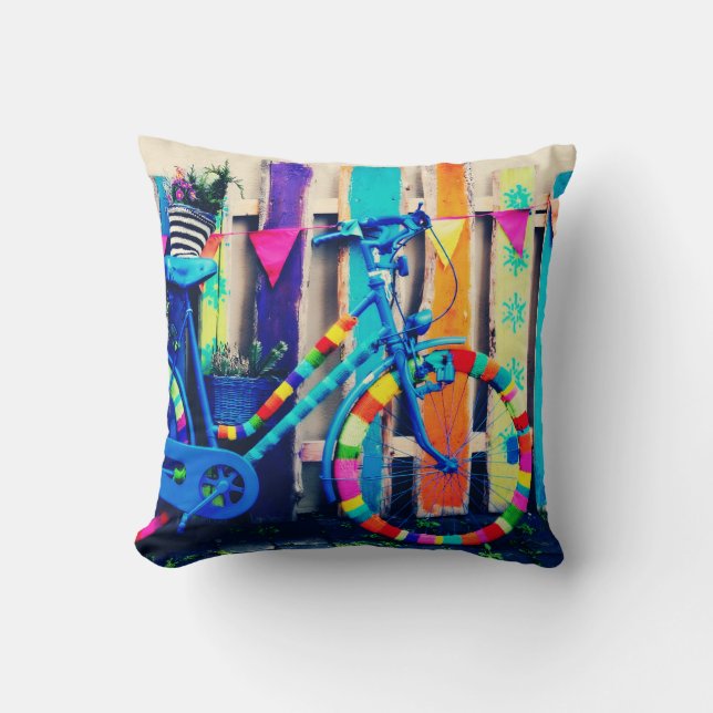 Colourful Art Bicycle Cushion (Front)