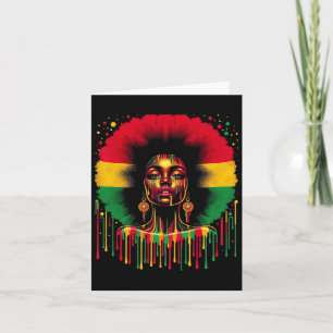 Colourful Art Black Queen Afro Melanin Dripping Ju Card