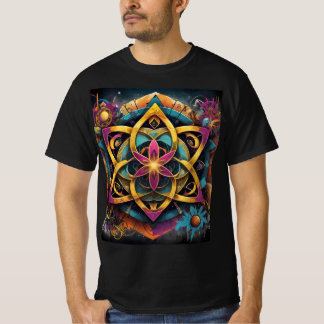 Colourful Art – Boho Spiritual Flower Pattern Desi T-Shirt