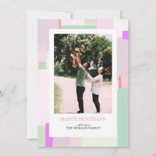 Colourful Art Christmas Holiday Photo Greeting Car