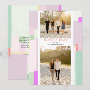 Colourful Art Christmas Holiday Photo Greeting Car