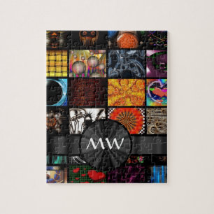 Colourful art collage abstract jigsaw puzzle
