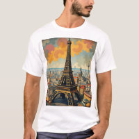 Colourful Art Deco Eiffel Tower Illustration