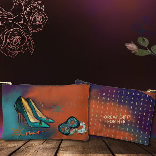 Colourful Art  Deco high heels Accessory Pouch