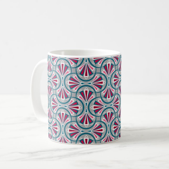 Colourful art deco pattern. coffee mug (Front Left)