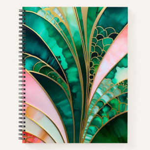 Colourful Art Deco Spiral Notebook