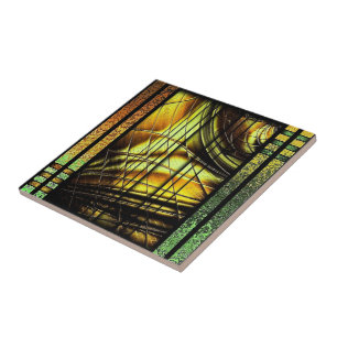 Colourful art Deco style design Ceramic Tile
