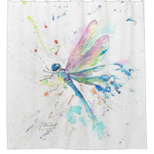 Colourful Art Dragonfly Design Animal Gift Shower Curtain