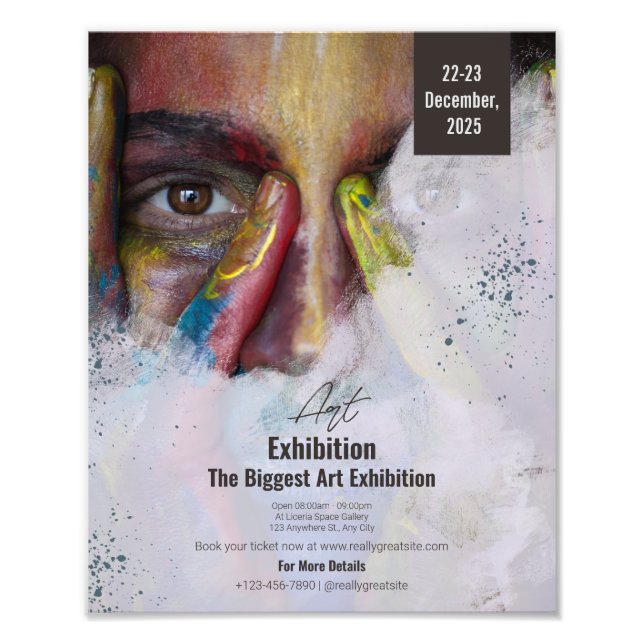 Colourful Art Exhibition Flyer Portrait, Art  Photo Print (Front)