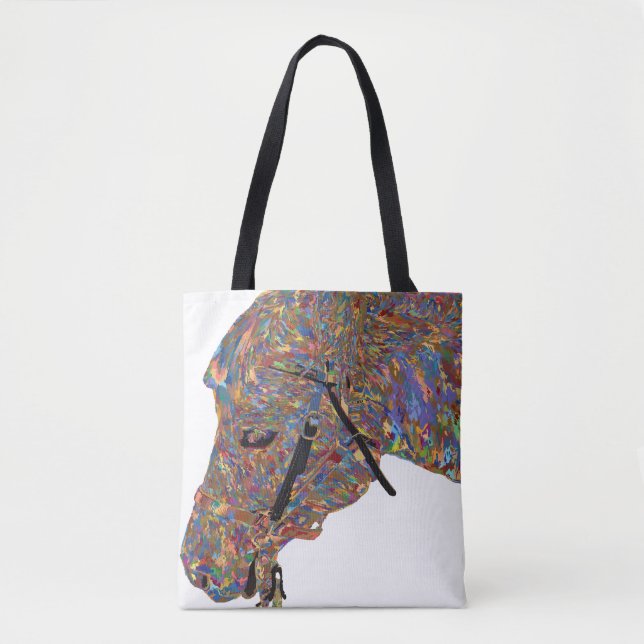 Colourful Art Horse Tote Bag (Front)