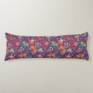 Colourful Art Illustration Nature Floral Pattern Body Cushion