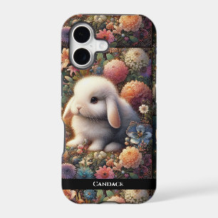 Colourful Art Nouveau Bunny Flower Garden
