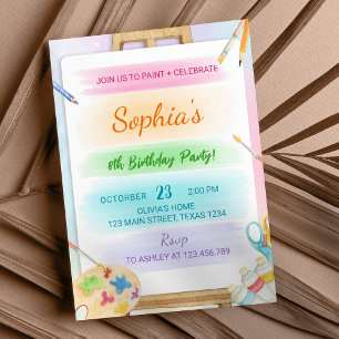 Colourful Art Painting Birthday Invitation