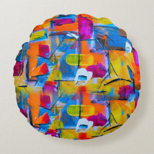 Colourful Art Round Cushion
