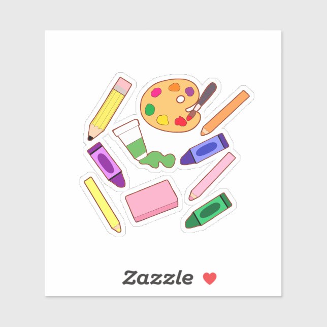 Colourful Art Supplies (Sheet)