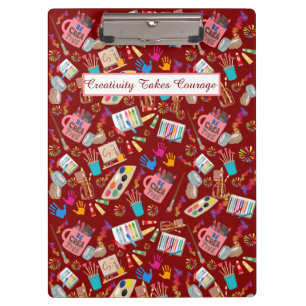 Colourful Art Supplies Creative pattern for Artist Clipboard