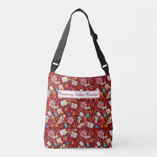 Colourful Art Supplies Creative pattern for Artist Crossbody Bag