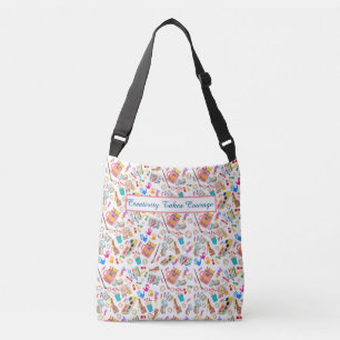 Colourful Art Supplies Creative pattern for Artist Crossbody Bag