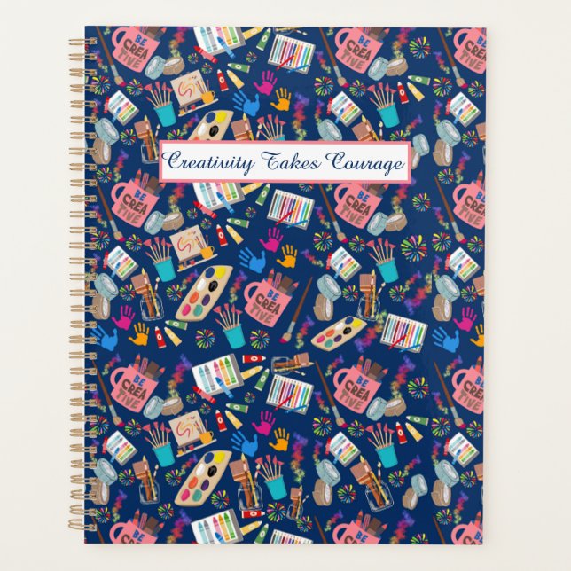 Colourful Art Supplies Creative pattern for Artist Planner (Front)