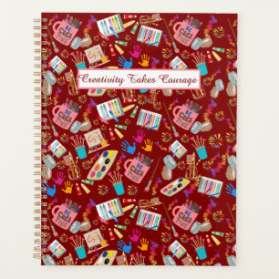 Colourful Art Supplies Creative pattern for Artist Planner