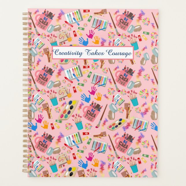 Colourful Art Supplies Creative pattern for Artist Planner (Front)