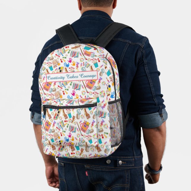 Colourful Art Supplies Creative pattern for Artist Printed Backpack (Insitu (Model))