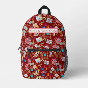 Colourful Art Supplies Creative pattern for Artist Printed Backpack