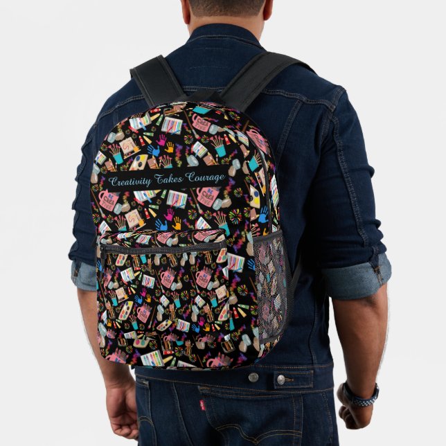 Colourful Art Supplies Creative pattern for Artist Printed Backpack (Insitu (Model))