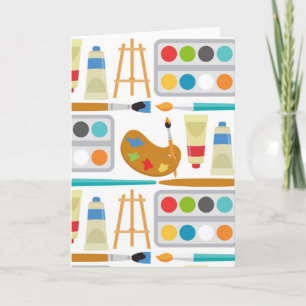 Colourful Art Supplies - Fun Painting Pattern Card