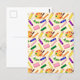 Colourful Art Supplies Postcard