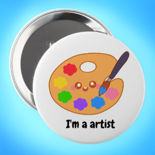 Colourful Artist Paint  10 Cm Round Badge