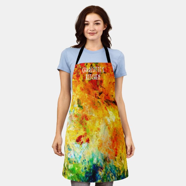 Colourful Artist Palette Apron (Worn)