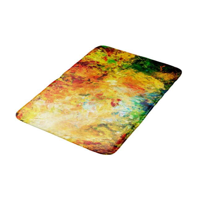 Colourful Artist Palette Bath Mat (Angled)