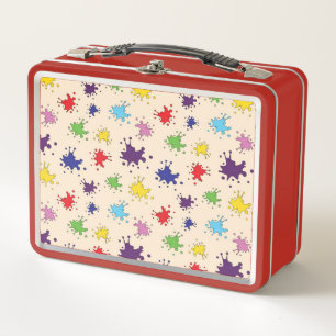 Colourful Artist Palette paint splatter ink splash Metal Lunch Box