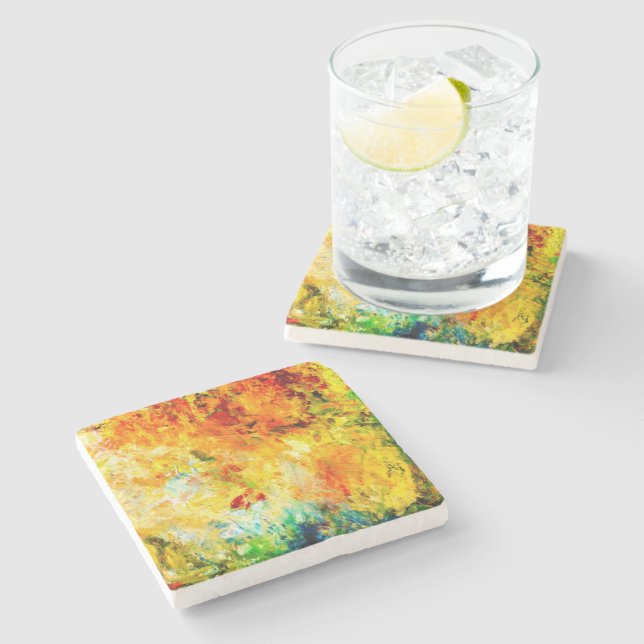 Colourful Artist Palette Stone Coaster (Side)