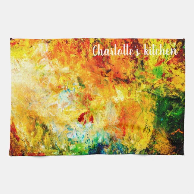 Colourful Artist Palette Tea Towel (Horizontal)