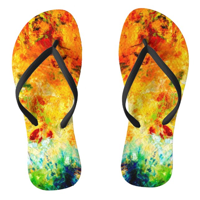 Colourful Artist Palette Thongs (Footbed)