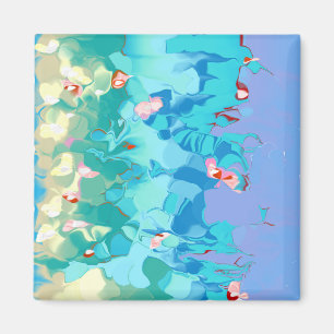 Colourful Artistic Aqua Blue Lemon Mauve Magnet