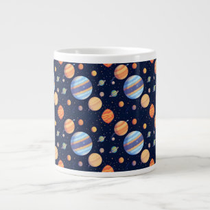 Colourful Artistic Depiction of Planets and Stars Large Coffee Mug
