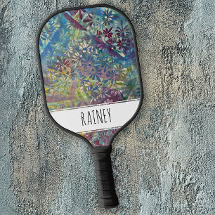 Colourful Artistic Funky Abstract Painted Patterns Pickleball Paddle