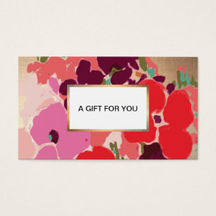 Colourful Artistic Hand Drawn Floral Gold Gift Car