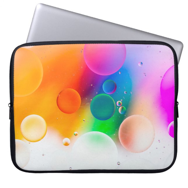 Colourful artistic image of oil drop on water, mod laptop sleeve (Front)